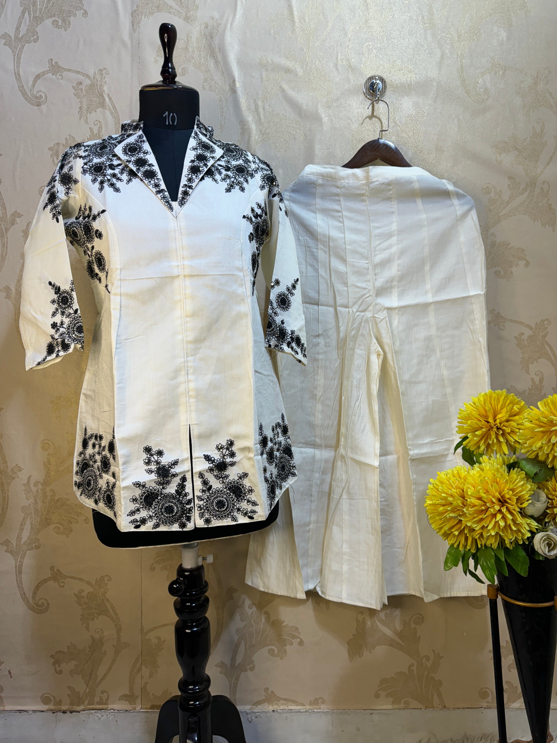 Ivory White Embroidered Co-Ord Set