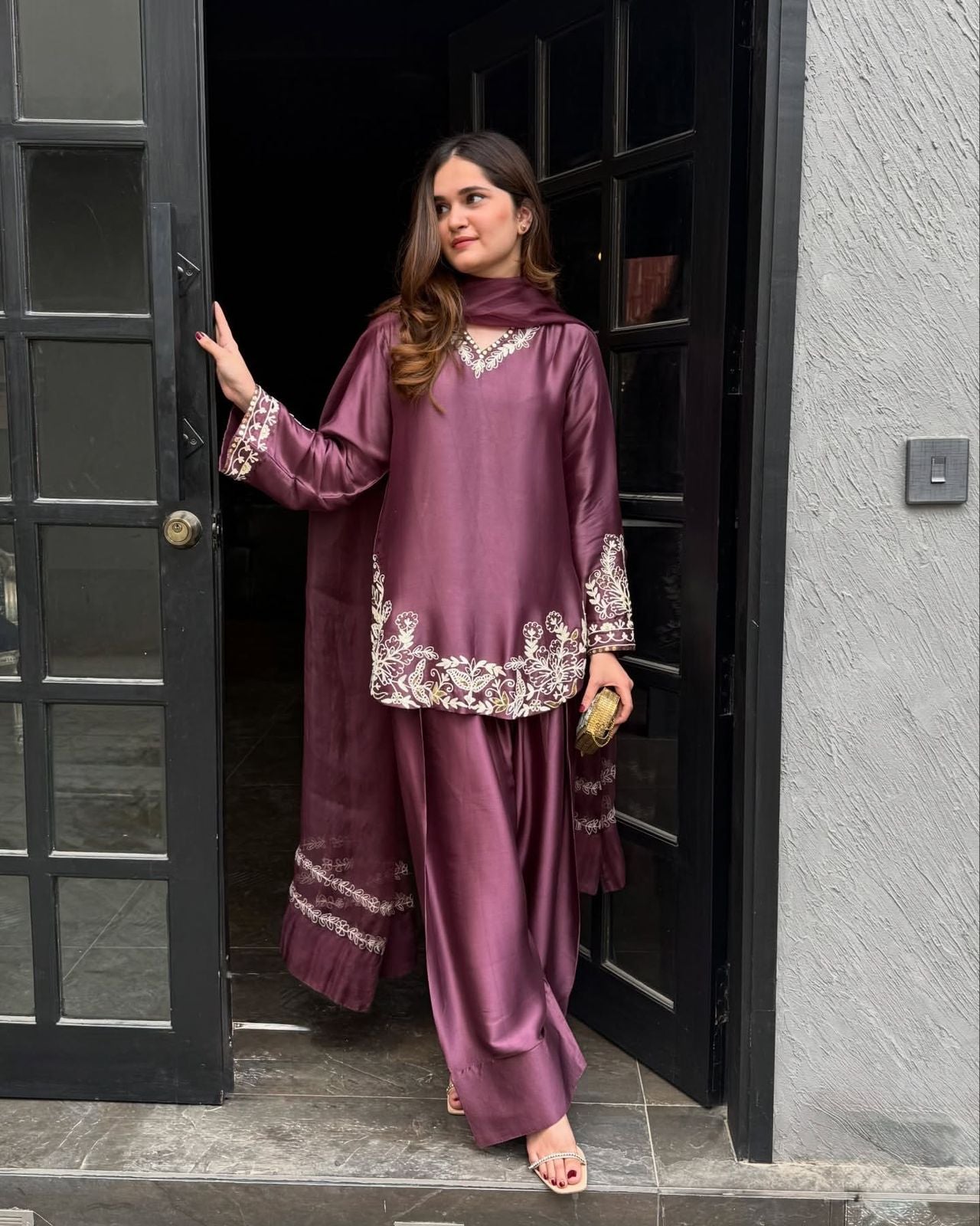Embroidered Farshi Shalwar Suit