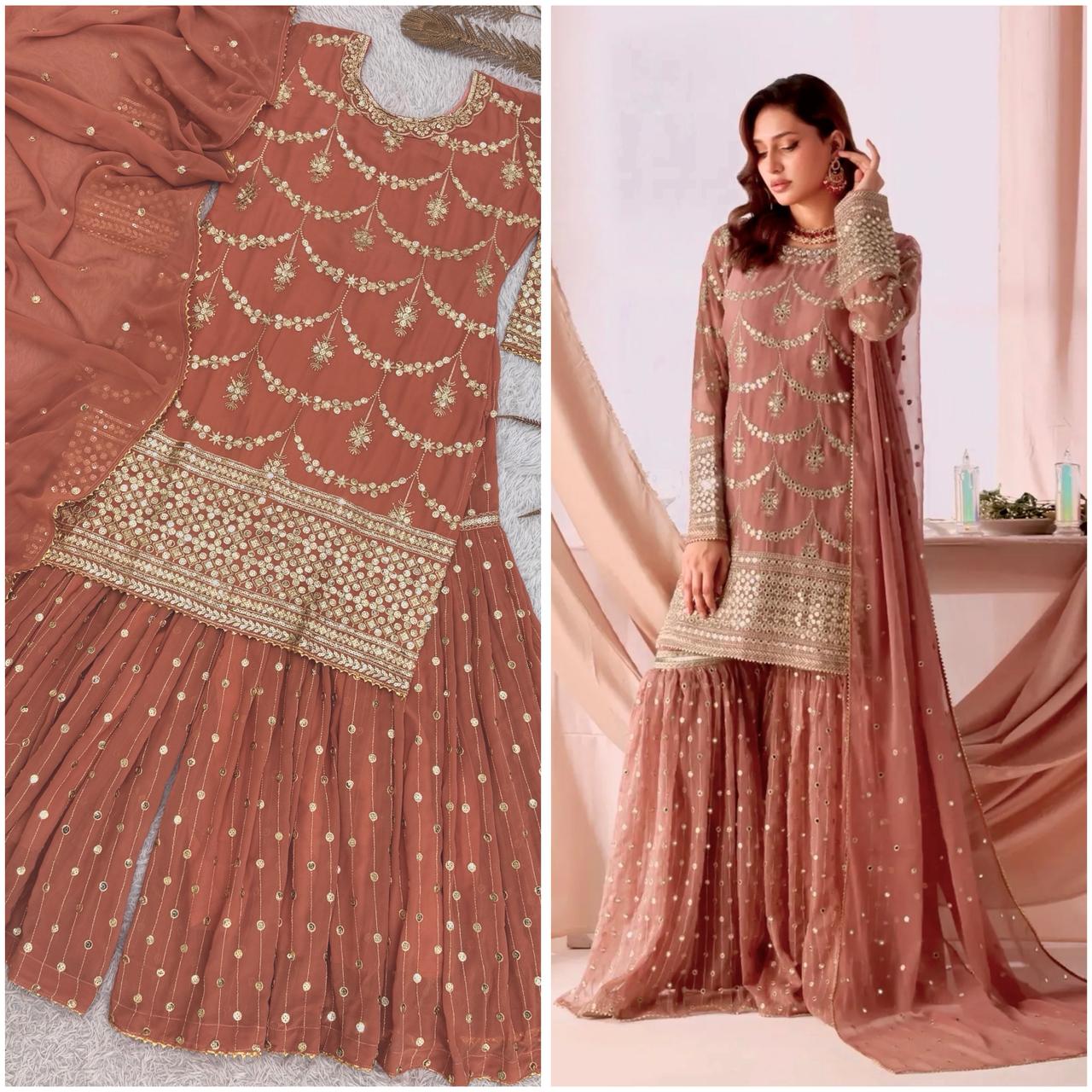 3 Pcs Sharara Suit