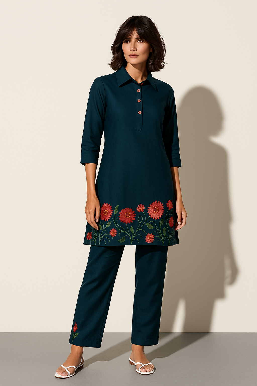 Nocturne Bloom Embroidered Co-Ord Set