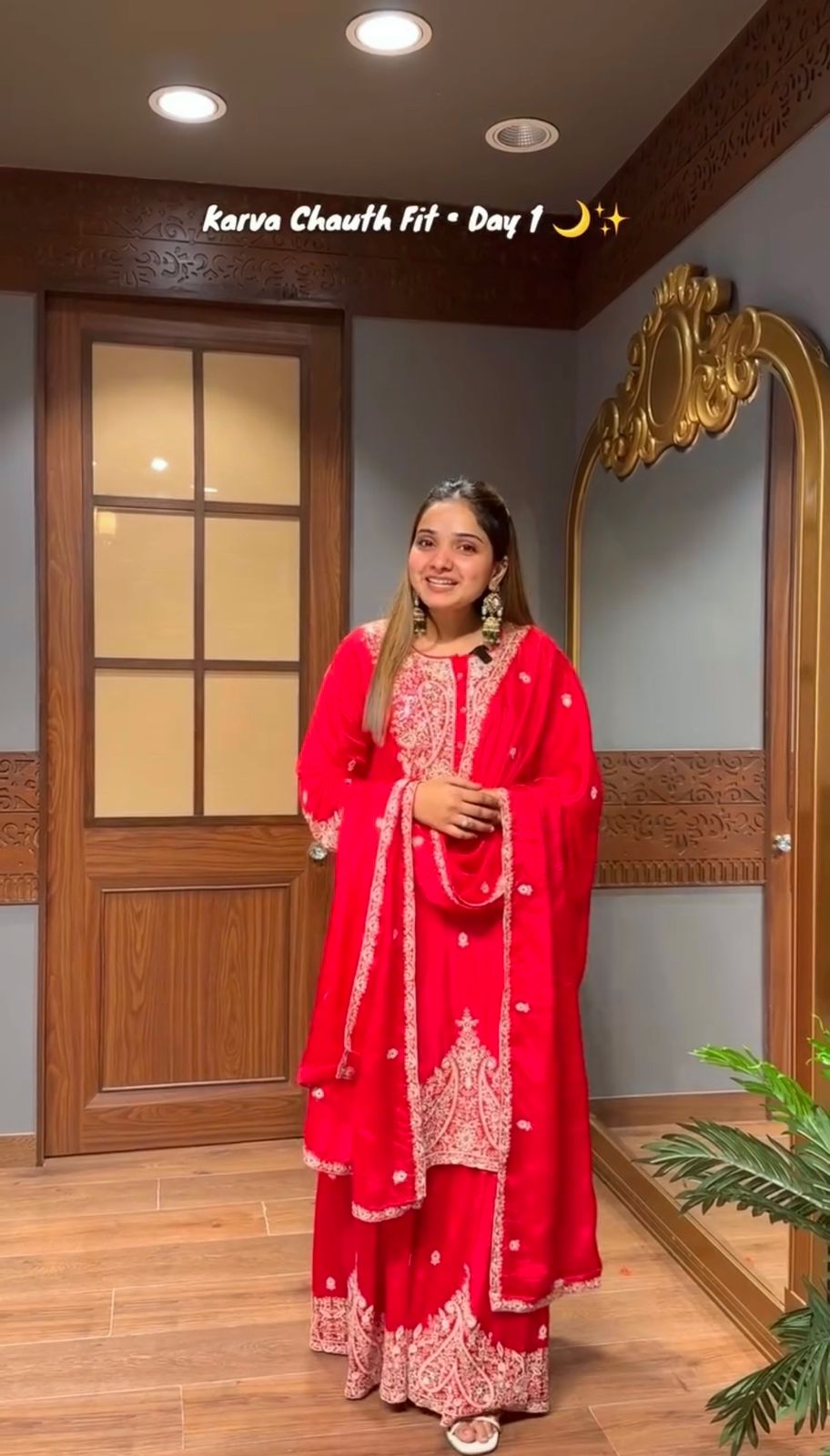 Karwa Chauth Special Red Sharara