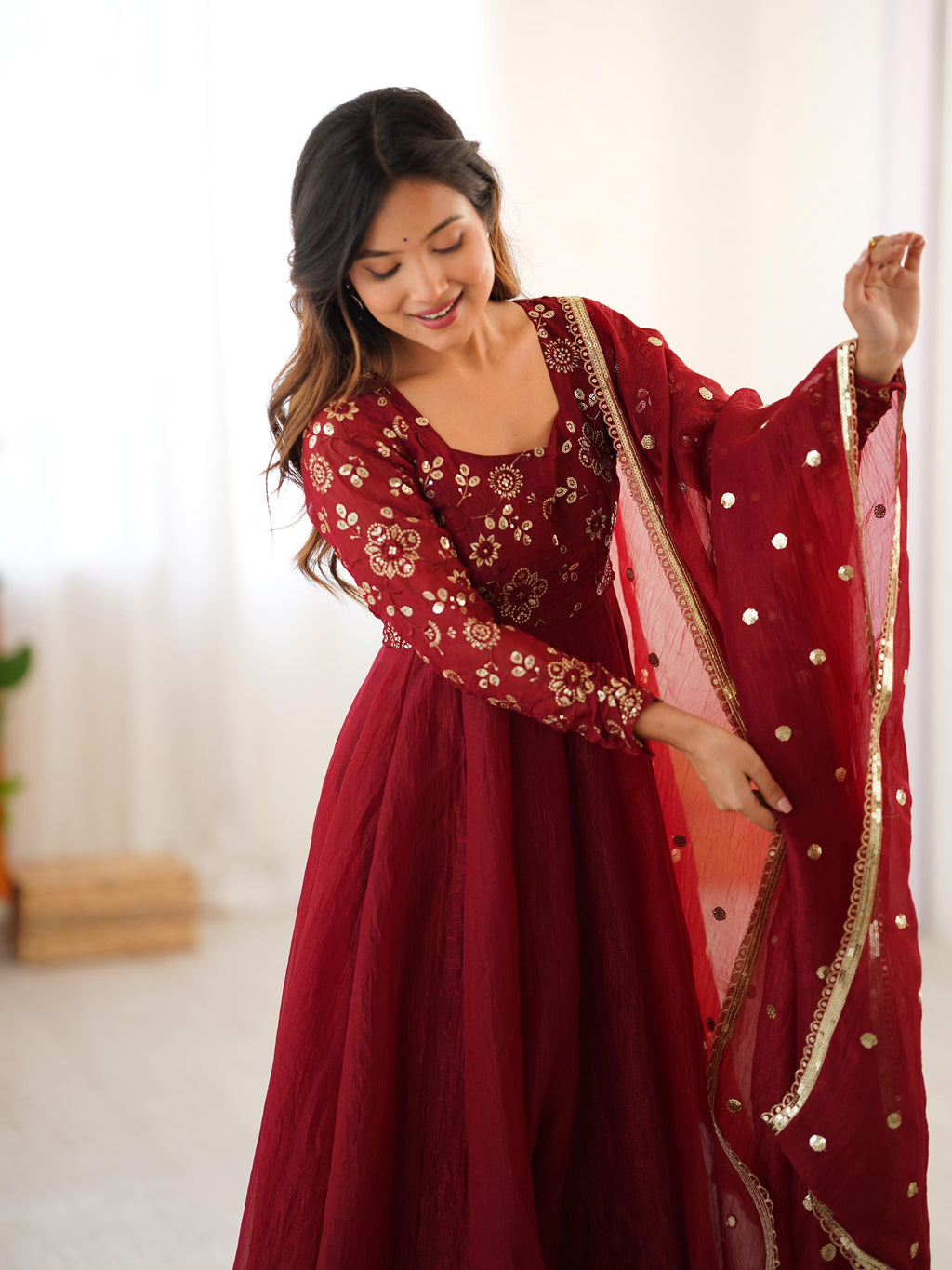 Red Anarkali Dress