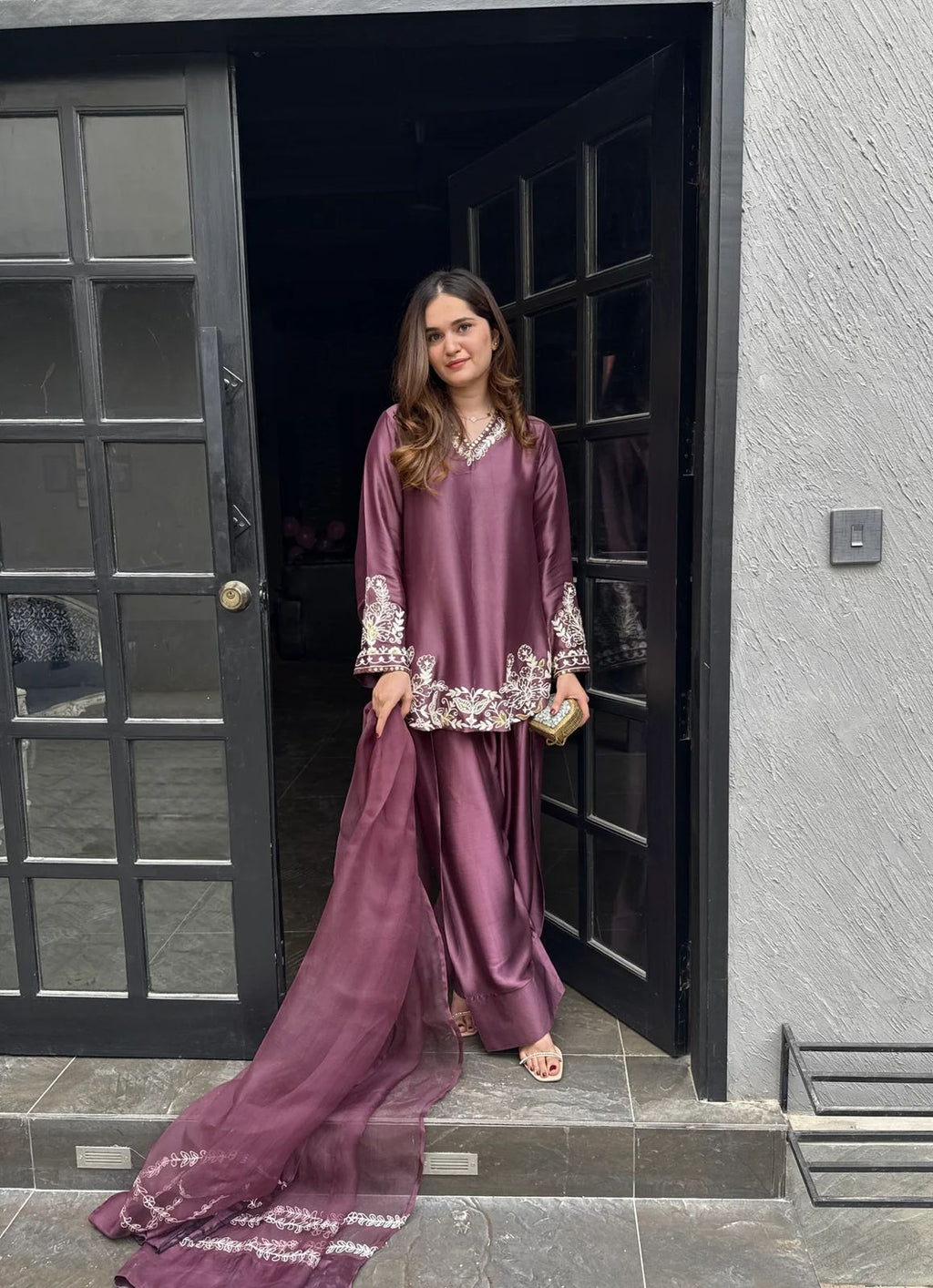 Embroidered Farshi Shalwar Suit