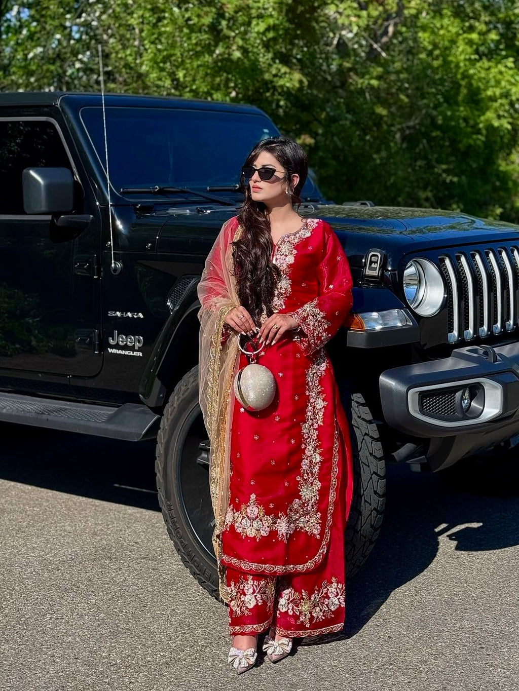 Jimmy Choo Set with Diamond & Moti Handwork