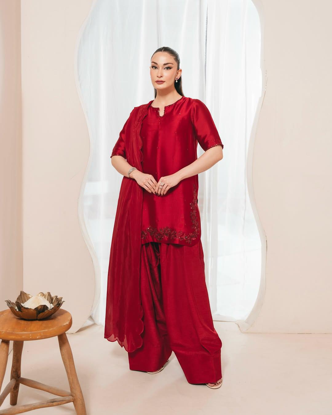 Hand Embroidery Farshi Shalwar Suit
