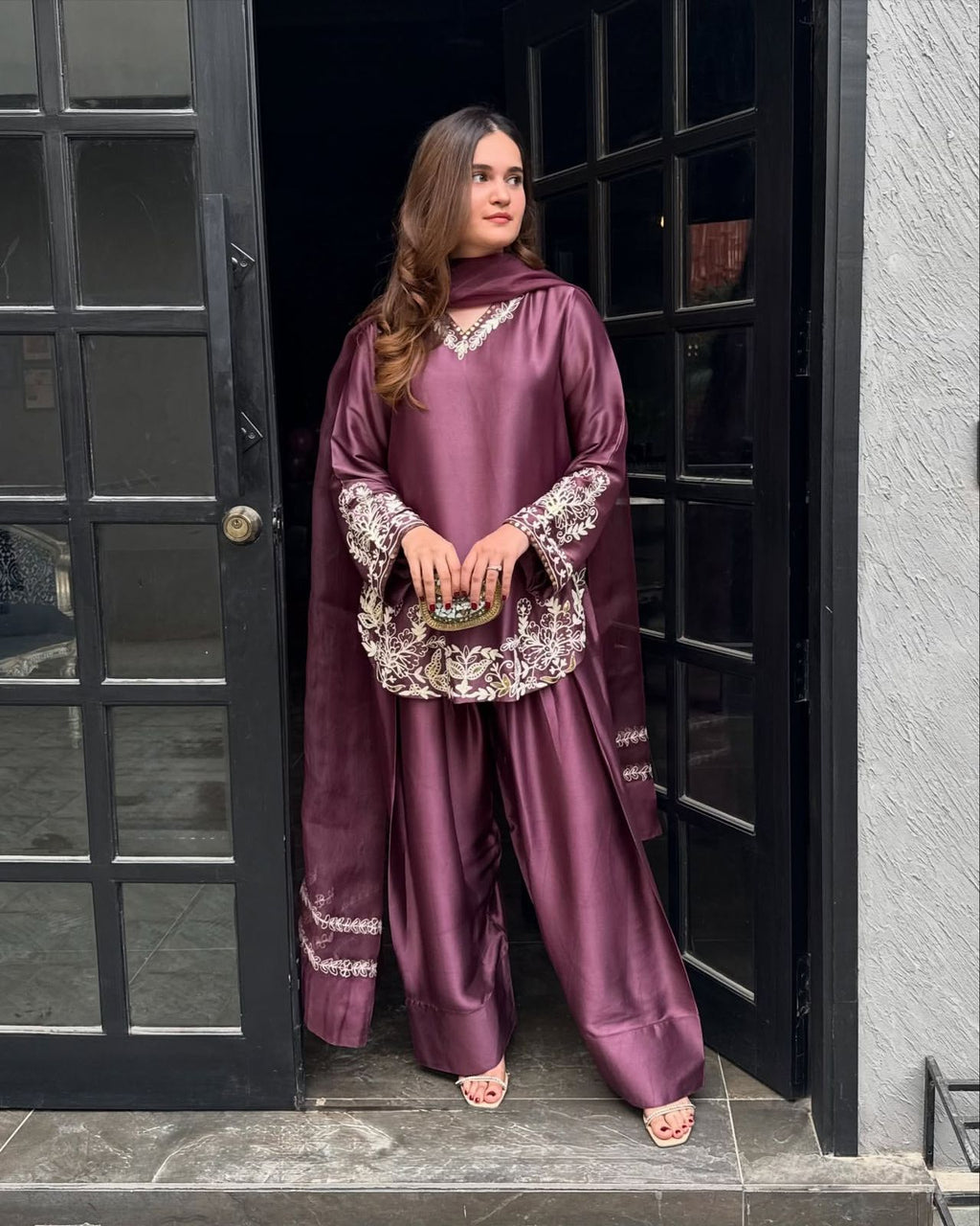 Embroidered Farshi Shalwar Suit