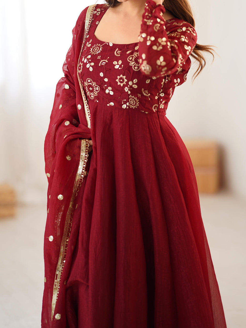 Red Anarkali Dress
