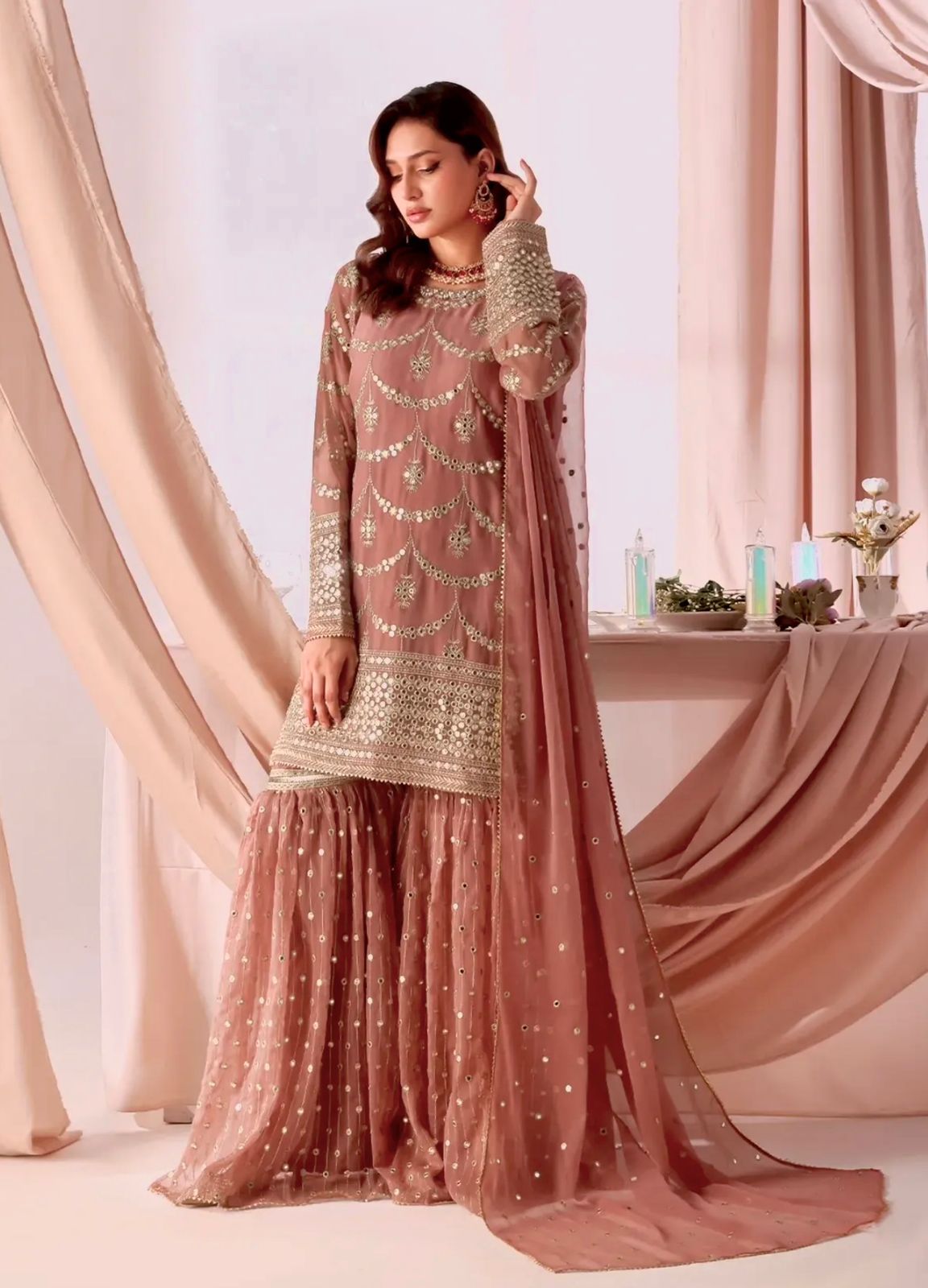 3 Pcs Sharara Suit