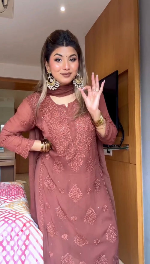 Chikankari Kurta With Plazzo