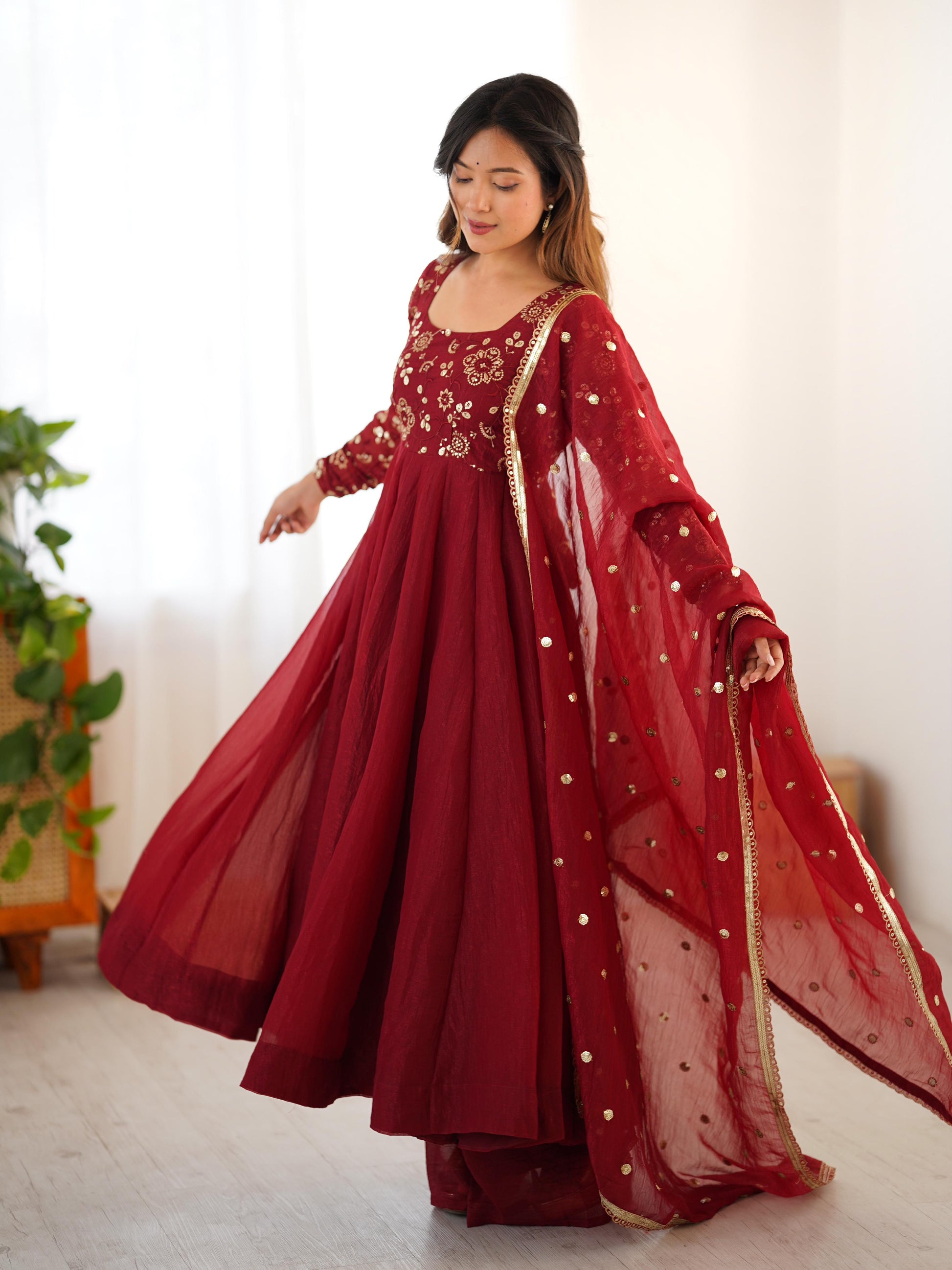 Red Anarkali Dress