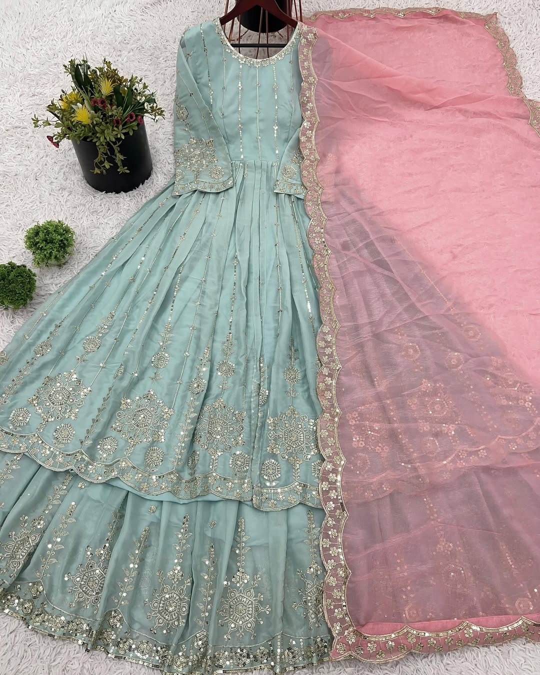 Starry Embellished Gown Ensemble