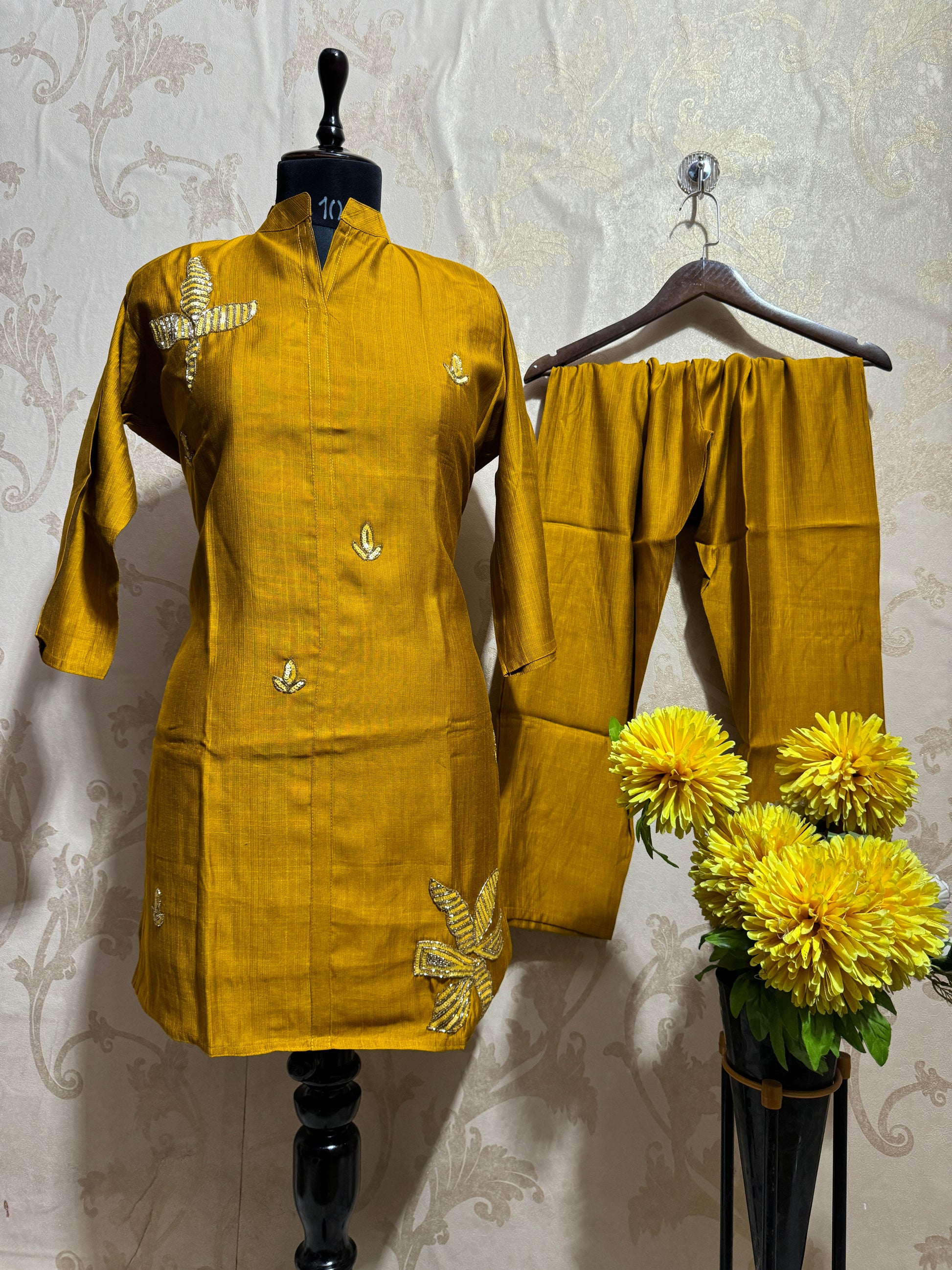 Golden Ember Embroidered Co-Ord Set