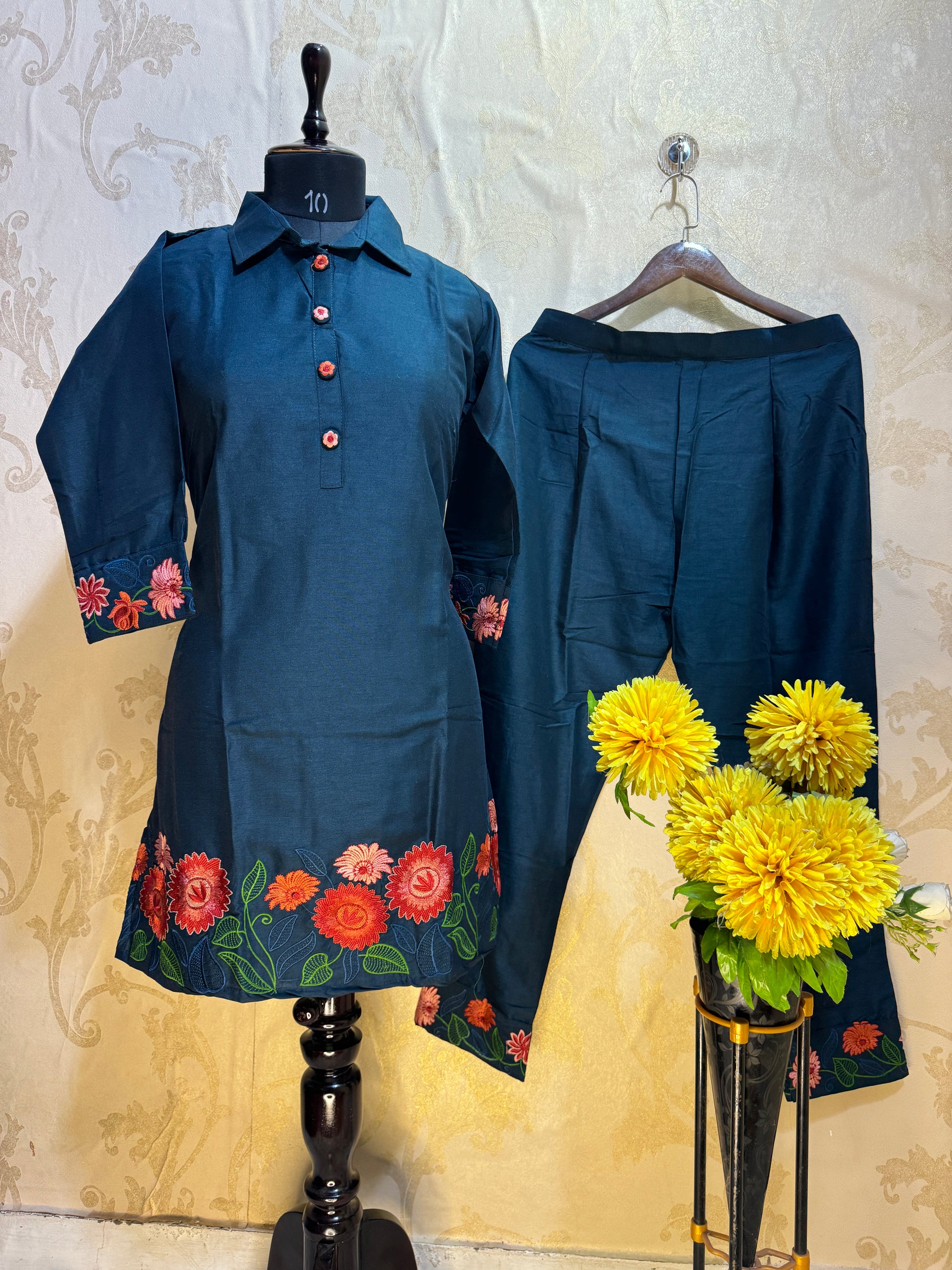 Nocturne Bloom Embroidered Co-Ord Set