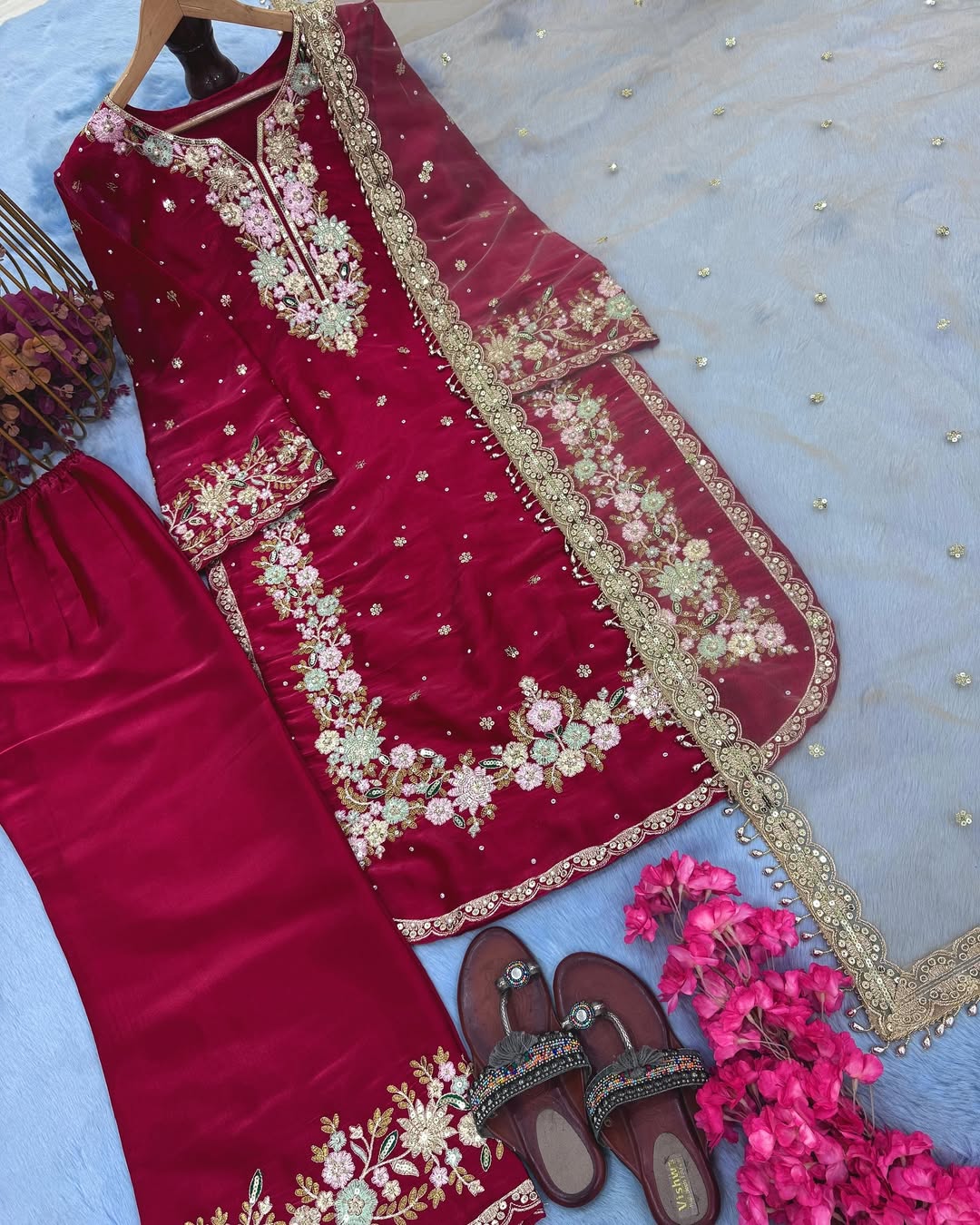 Jimmy Choo Set with Diamond & Moti Handwork