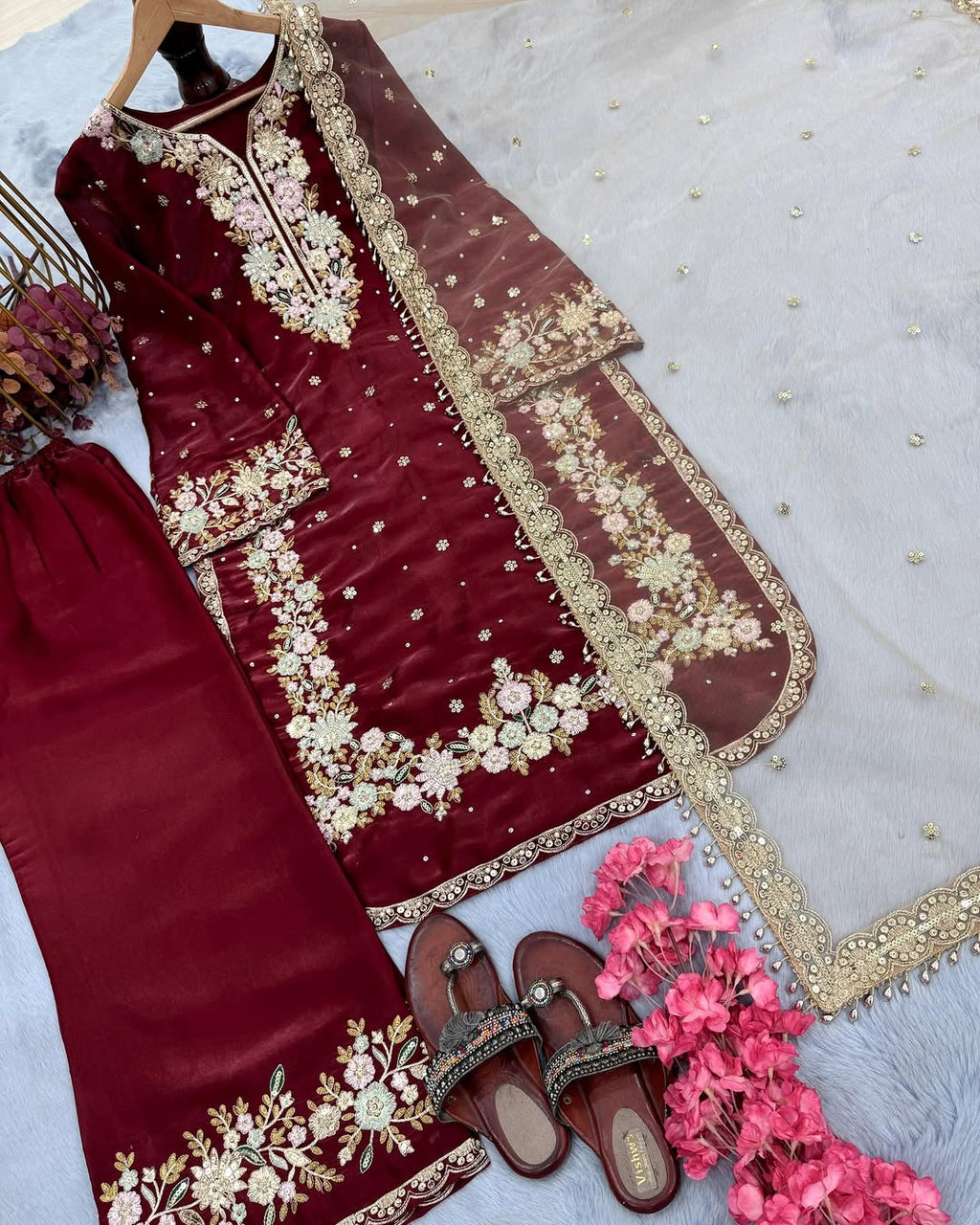 Jimmy Choo Set with Diamond & Moti Handwork