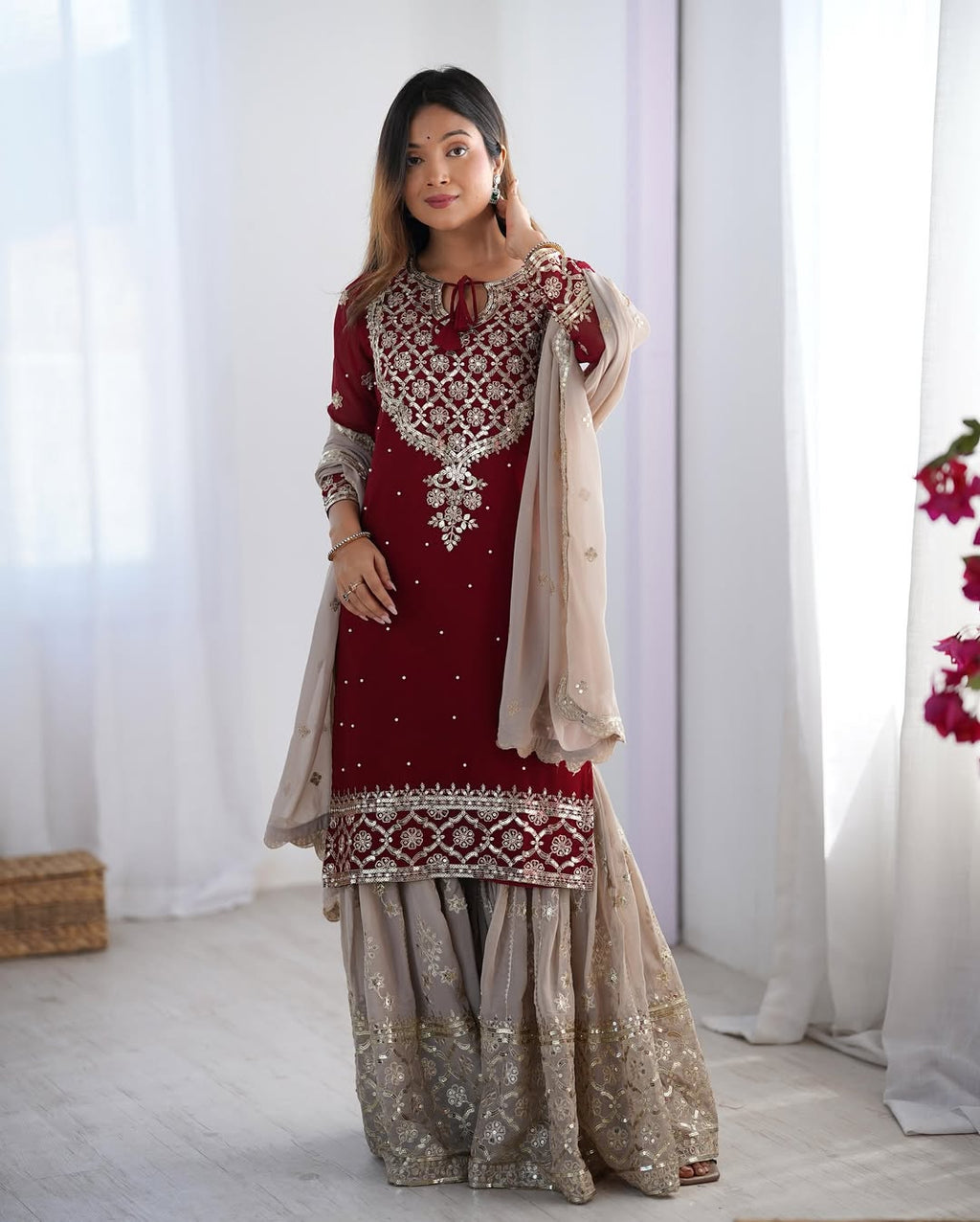 Zehra Georgette Sharara Set