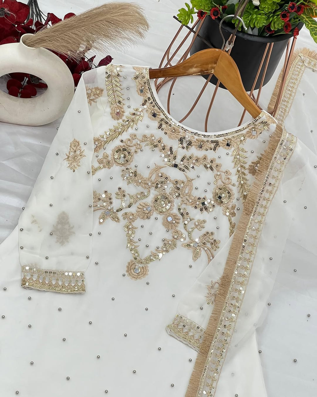 Sequin Georgette Sharara Set