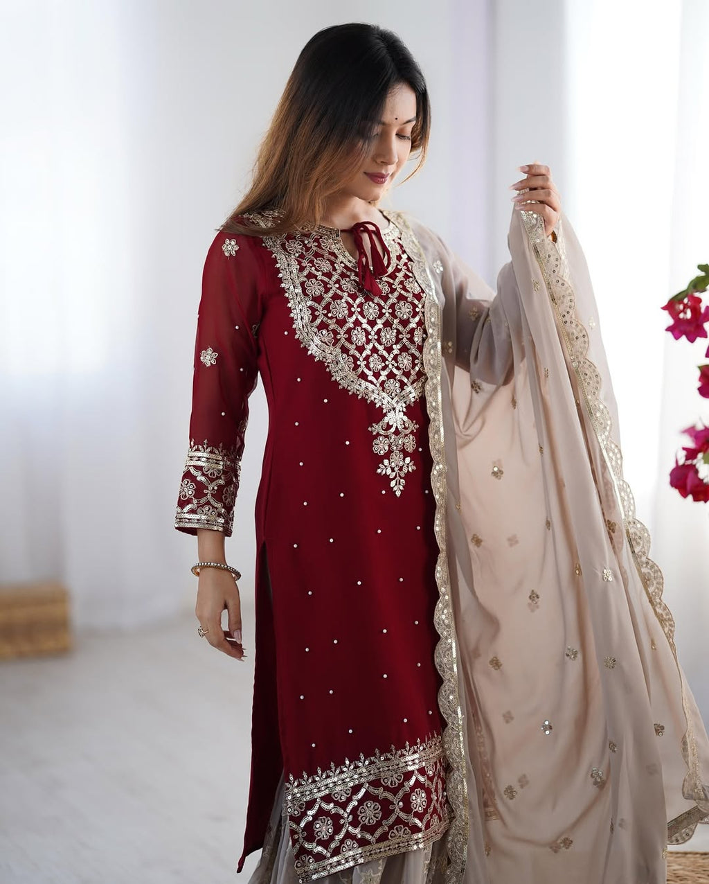 Zehra Georgette Sharara Set