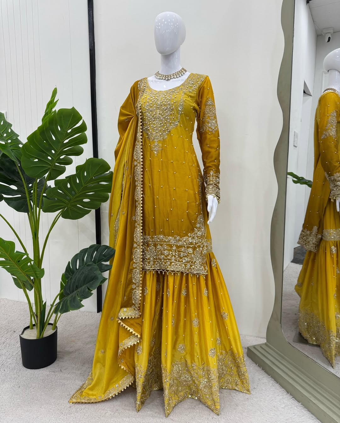 Chinnon Pearl-Embroidered Sharara Set