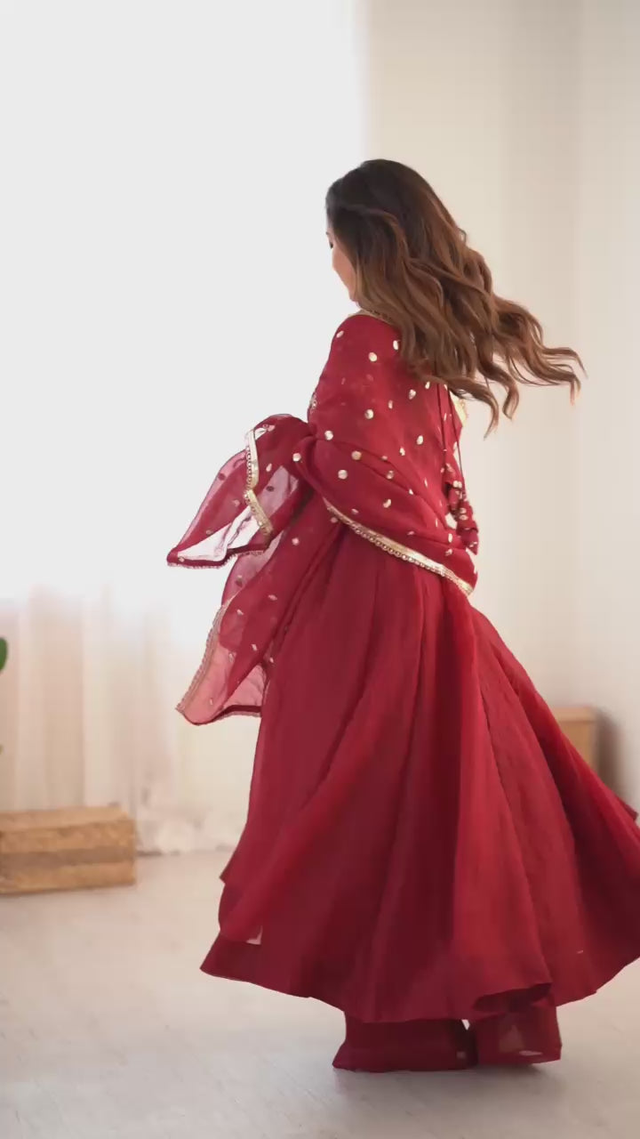Red Anarkali Dress