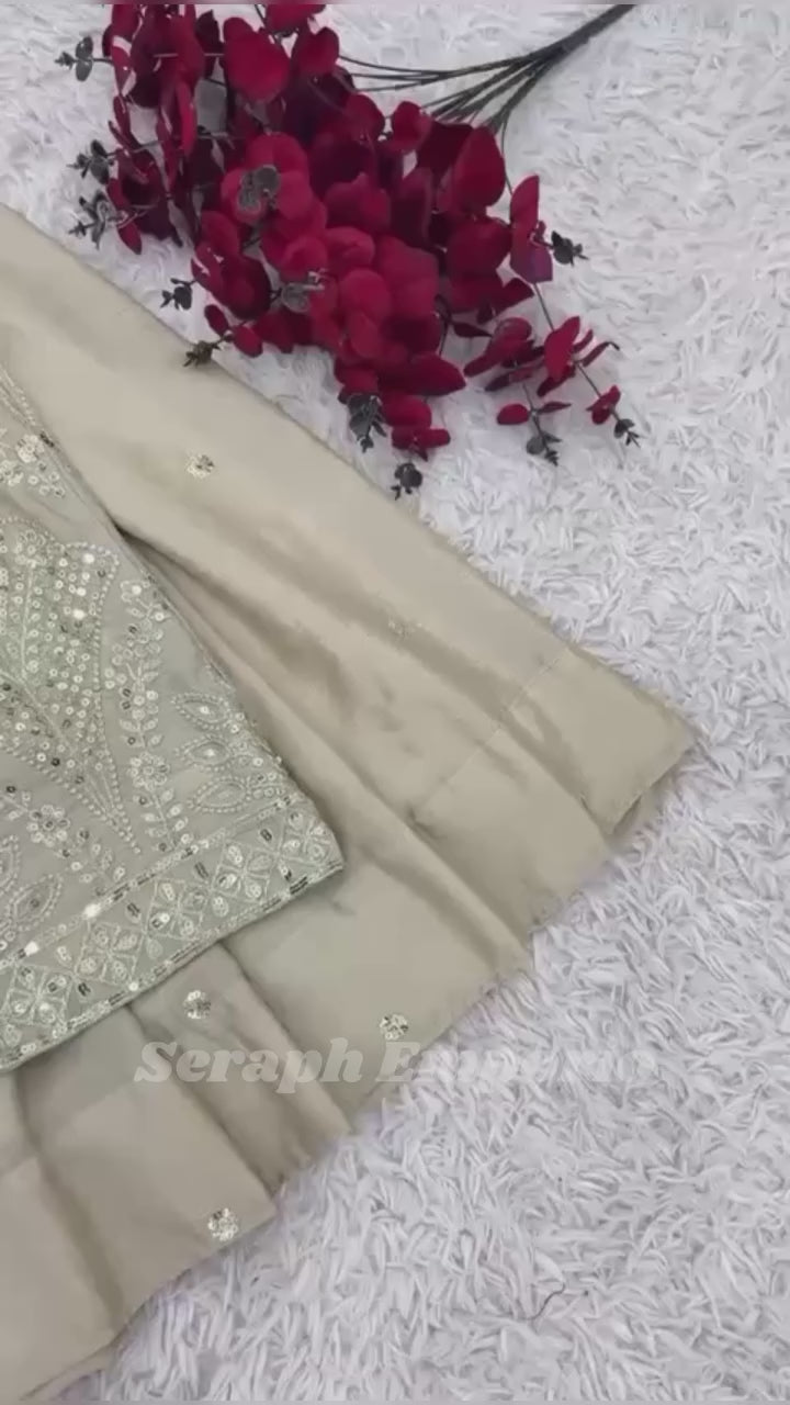 Chinnon Silk Gown-Lehenga