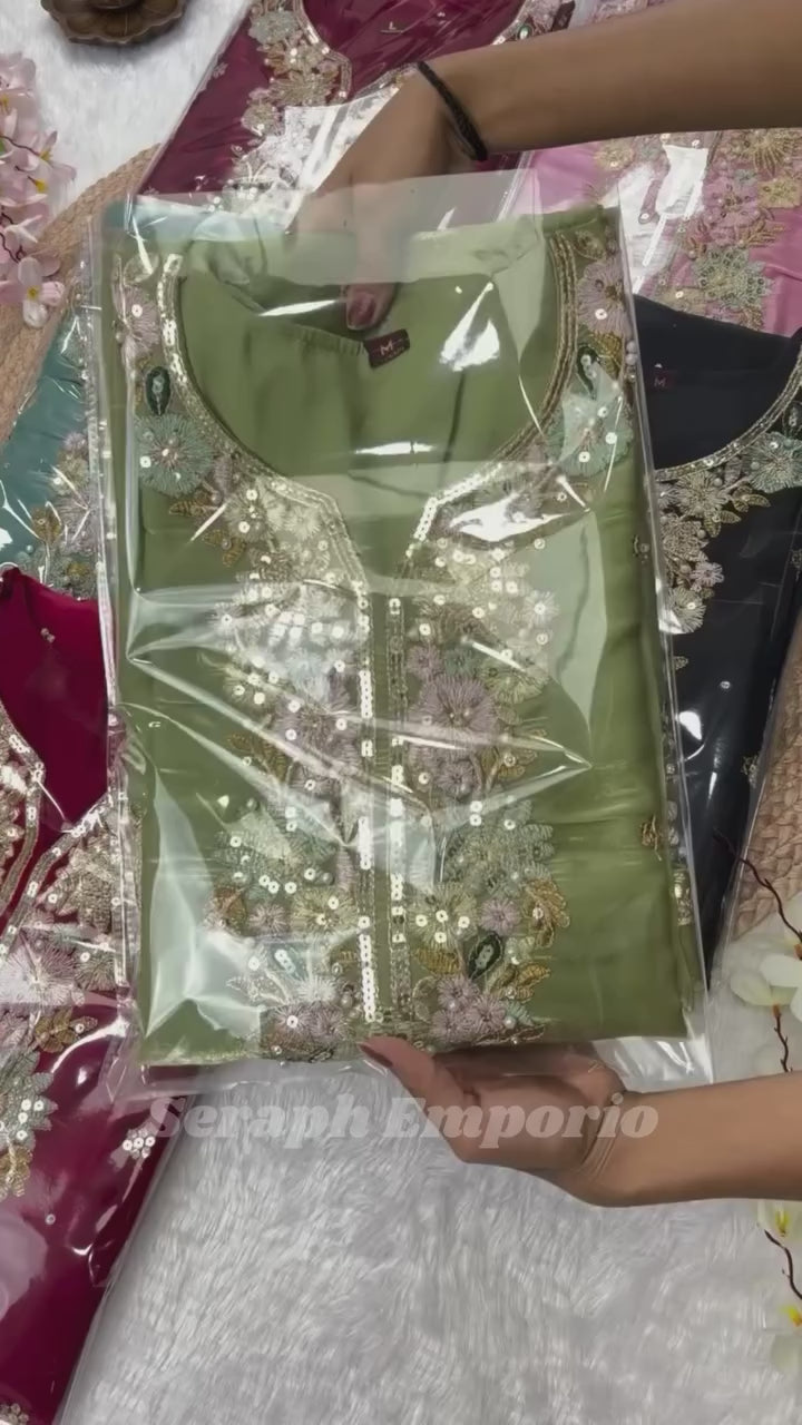 Jimmy Choo Set with Diamond & Moti Handwork