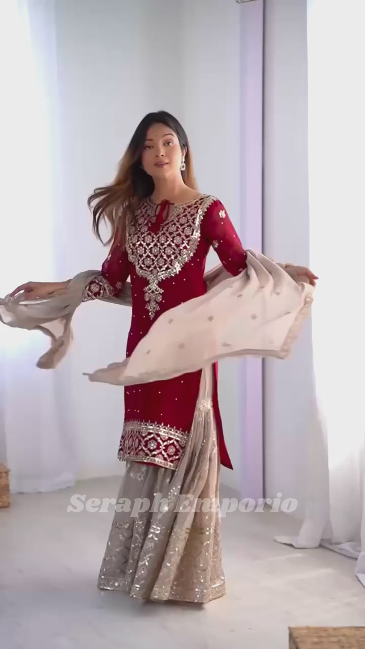 Zehra Georgette Sharara Set